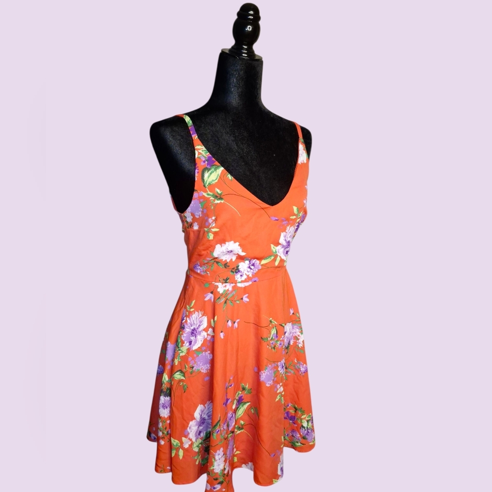 Lulus Women's Floral Red Sleeveless Dress. Size S